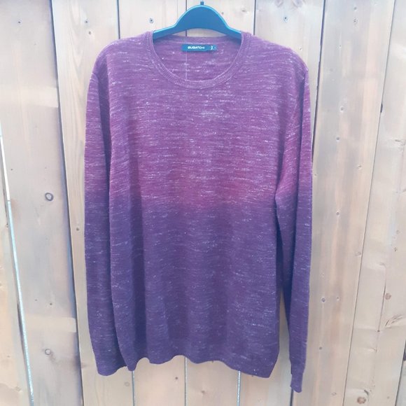 Italian Fine Merino Linen blend Ombre Knit Sweater Bugatchi Made in Italy Men, L - Picture 3 of 3